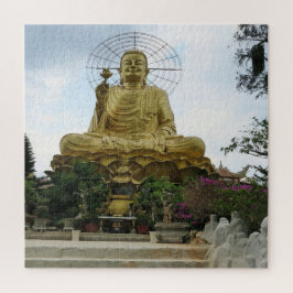 Quebra-cabeça asiático, vietnamita, arte, escultura, buda,