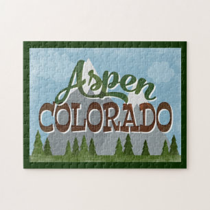 Quebra-cabeça Aspen Colorado Fun Retro Snowy Mounties
