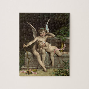 Quebra-cabeça assento retro de 2 Cupido