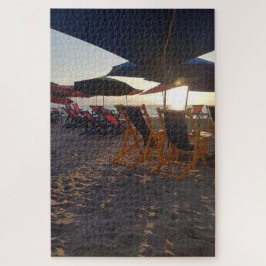 Quebra-cabeça Assentos de Praia Sombreada ao Pôr do Sol