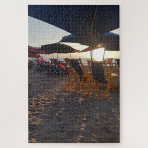 Quebra-cabeça Assentos de Praia Sombreada ao Pôr do Sol