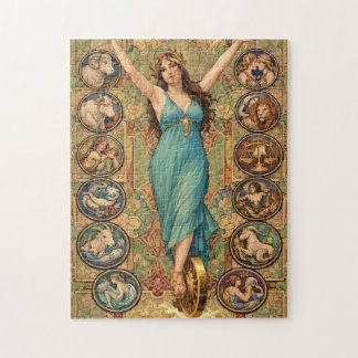 Quebra-cabeça Astrology Goddess Art Nouveau Poster – Zodiac 