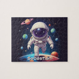 Quebra-cabeça Astronauta Boy Explorando Espaço Personalizado