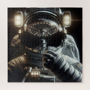 Quebra-cabeça Astronauta com reflexo de OVNI