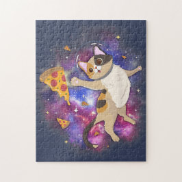 Quebra-cabeça Astronauta de Gatinhos do Espaço Astronauta Pizza