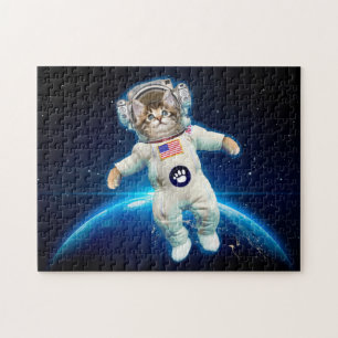 Quebra-cabeça Astronauta de gato no espaço