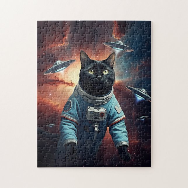 Quebra-cabeça Astronauta de Gatos Galácticos (Vertical)