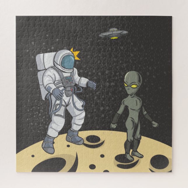 Quebra-cabeça Astronauta e alienígena (Vertical)