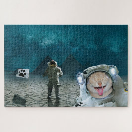 Quebra-cabeça Astronauta Gato Engraçado No Espaço