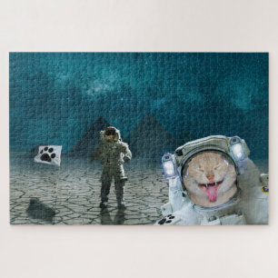Quebra-cabeça Astronauta Gato Engraçado No Espaço