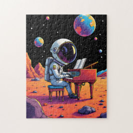 Quebra-cabeça Astronauta Tocando Piano Moon Espaço