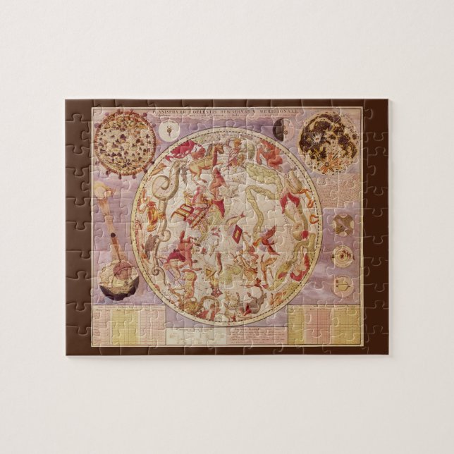 Quebra-cabeça Astronomia venenosa, mapa celestial de Carel Allar (Horizontal)