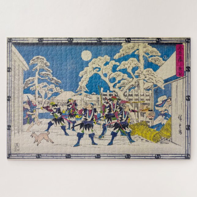 Quebra-cabeça Ataque Noturno | Utagawa Hiroshige | (Horizontal)