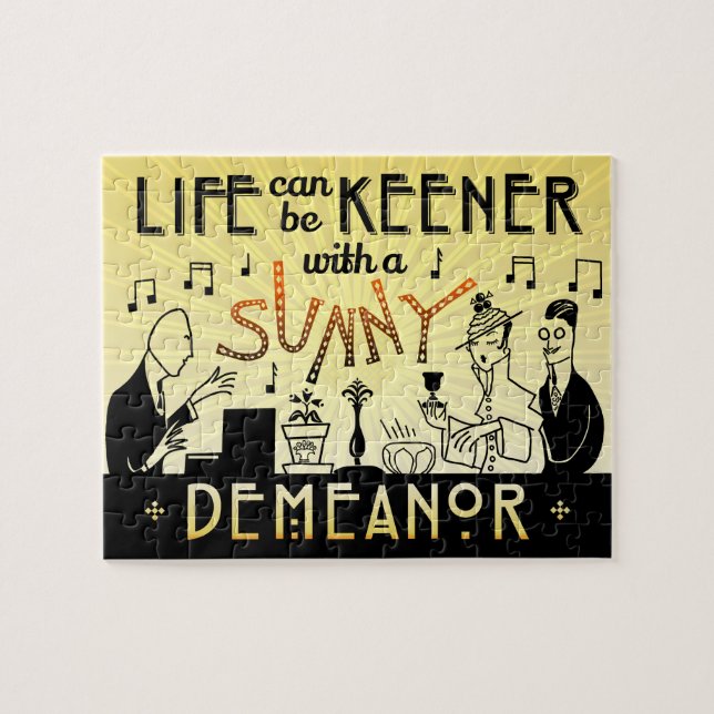 Quebra-cabeça Atitude 20s ensolarada inspirada retro do art deco (Horizontal)