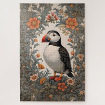 Atlantic Puffin William Morris Inspirou Floral