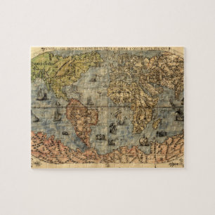 Quebra-cabeça Atlas Histórico do Mapa Mundial Vintage