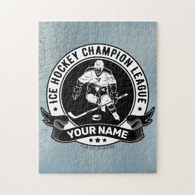 Quebra-cabeça Atleta Personalizado Da Equipe De Rink De Gelo Do  (Vertical)