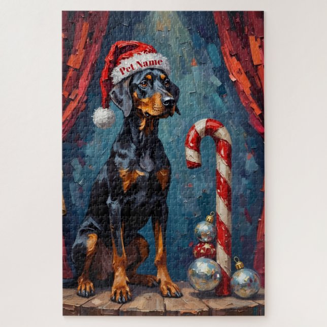 Quebra-cabeça Ato de Equilíbrio do Doberman Chapéu de Cane de Na (Vertical)