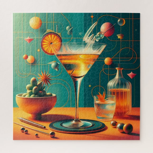 Quebra-cabeça Atomic Futuristic Cosmic Storm Martini (Vertical)