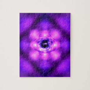 Quebra-cabeça Átomo brilhante roxo