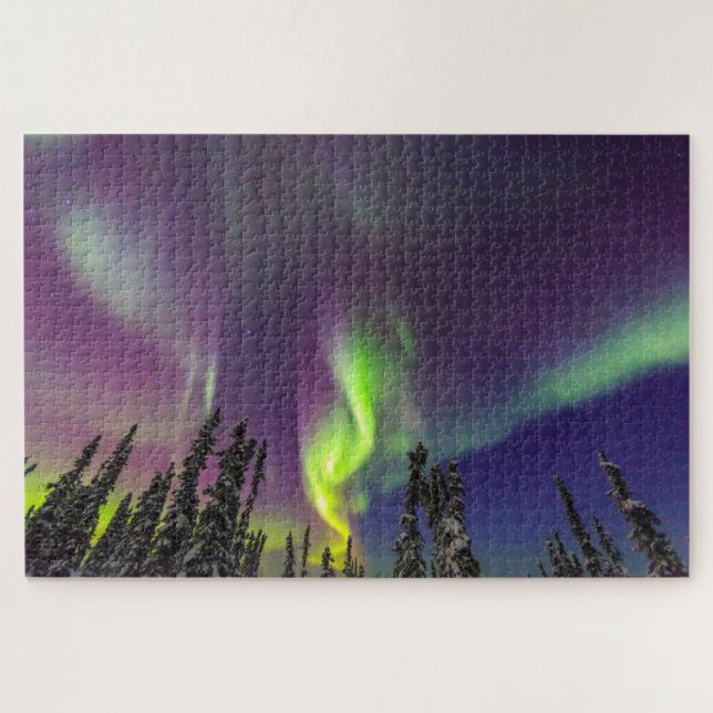 Quebra-cabeça Aurora Borealis | Fairbanks, Alaska (Horizontal)