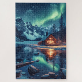 Quebra-cabeça Aurora Borealis Nordic Night Landscape
