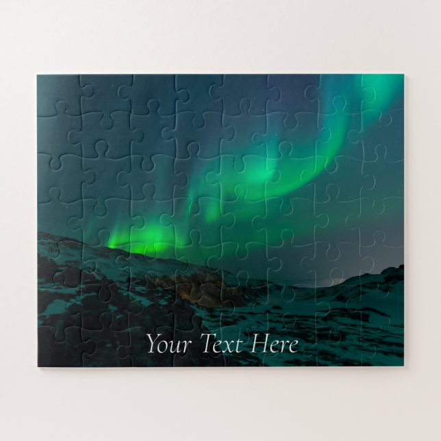 Quebra-cabeça Aurora Borealis Starry Night Stars Sky Winter (Horizontal)