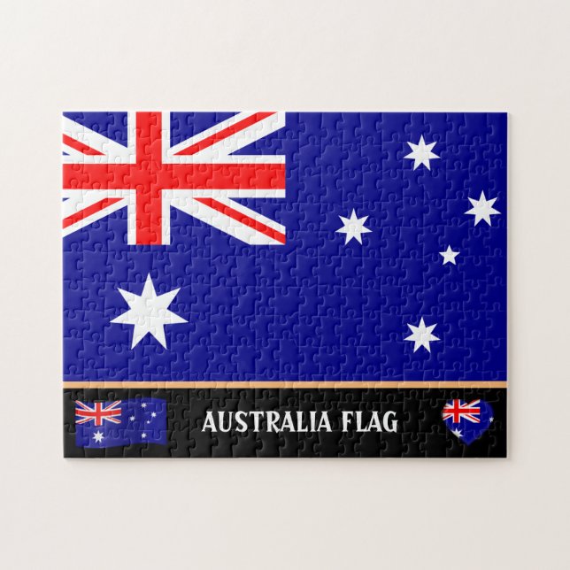 Quebra-cabeça Aussie Hearts & Australian Flag / Austrália (Horizontal)