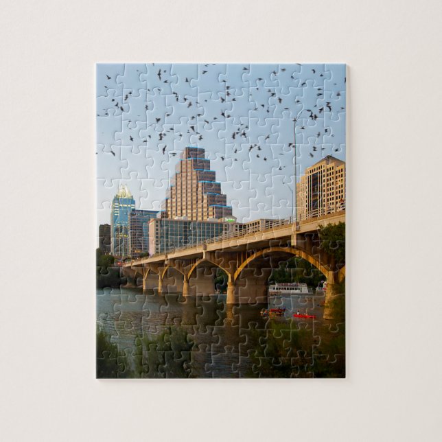Quebra-cabeça Austin, Texas Congress Bridge Bats (Vertical)