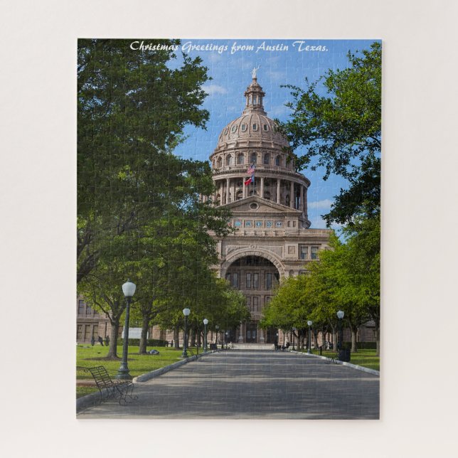 Quebra-cabeça Austin Texas. Saudações de Natal (Vertical)