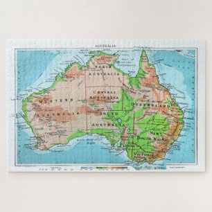 Quebra-cabeça Austrália Antiga. Um mapa restaurado.