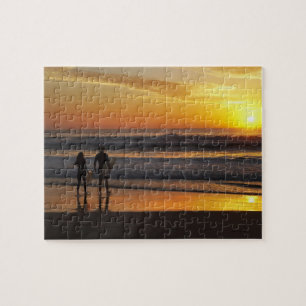 Quebra-cabeça Austrália, Queensland, Gold Coast, Surfistas em