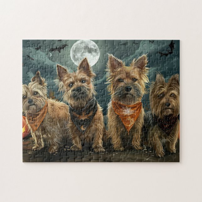 Quebra-cabeça Australian Terrier Halloween Assustador (Horizontal)