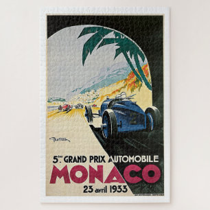Quebra-cabeça Automóvel Grand Prix Viagens vintage Mônaco