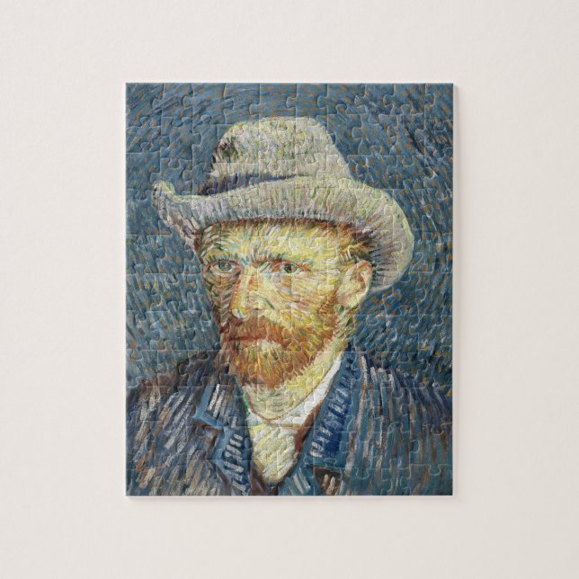 Quebra-cabeça Autoretrato de Van Gogh com Cinza Felt Hat (Vertical)