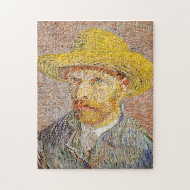 Quebra-cabeça Autorretrato com um chapéu de palha Vincent van Go (Vertical)