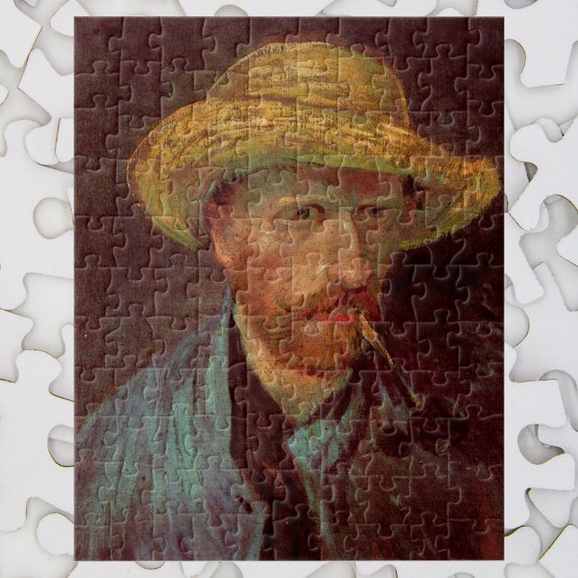 Quebra-cabeça Autorretrato de Van Gogh com Chapéu de Palha e Cac (Criador carregado)
