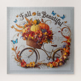 Quebra-cabeça Autumn Bicycle Ação de Graças Blooms Wall Art