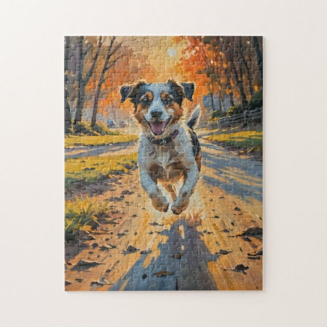 Quebra-cabeça Autumn Bliss Dog (Vertical)