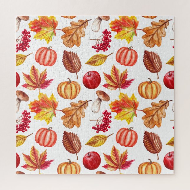 Quebra-cabeça Autumn Botanic Seamless: Elegância Floral. (Vertical)