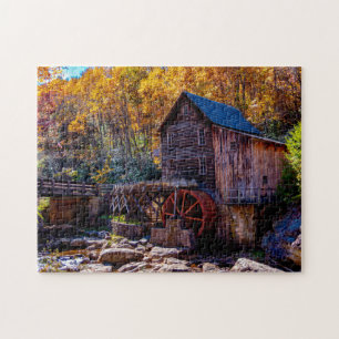 Quebra-cabeça Autumn Bridge Bonito Landscape Photos USA Contrysi