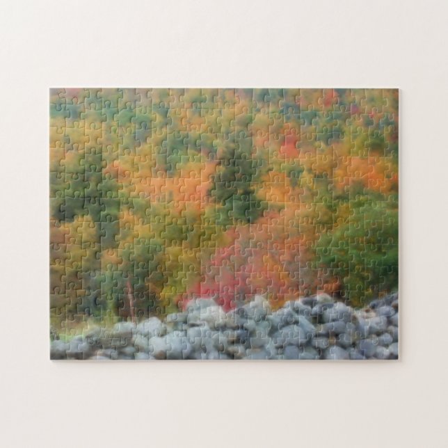 Quebra-cabeça Autumn Foliage Stone Wall Nature Art (Horizontal)
