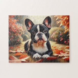 Quebra-cabeça Autumn French Buldog
