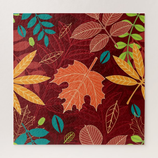 Quebra-cabeça Autumn Leaves: Padrão Natural Invisível (Vertical)