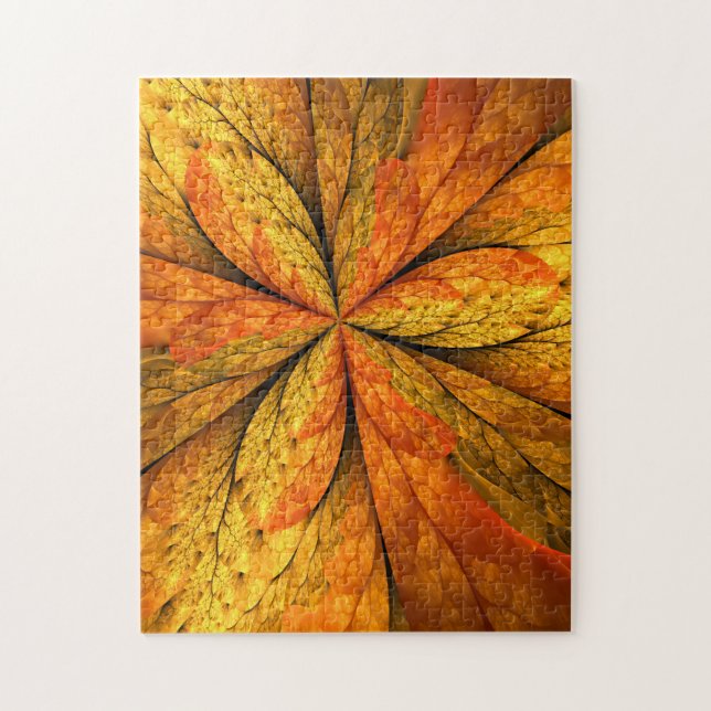 Quebra-cabeça Autumn Plant, Modern Abstrato Fractal Art Leaf (Vertical)