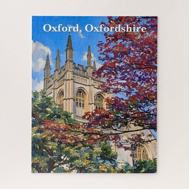 Quebra-cabeça Autumn Spires - Catedral de Oxford em outono (Vertical)