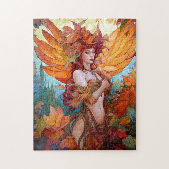 Quebra-cabeça Autumn Woodland Fairy Fantasy Art (Vertical)