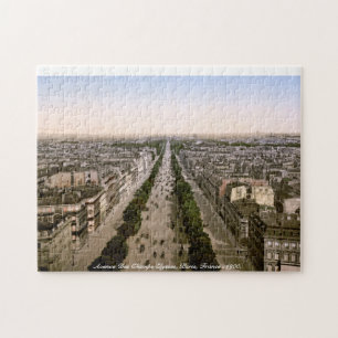 Quebra-cabeça Avenida Champs Elysses Paris, França c1900