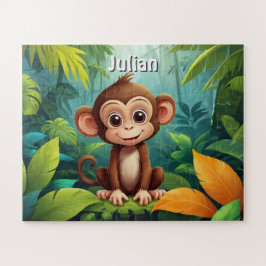 Quebra-cabeça Aventura de Macaco Selva Personalizada