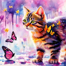 Aventura do Gatinho na Floresta da Borboleta